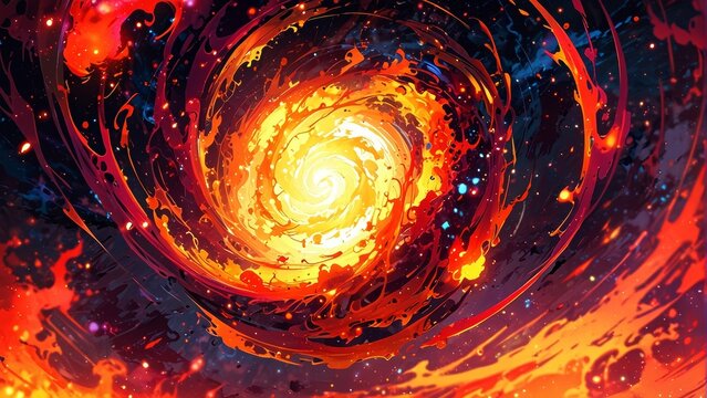 渦巻く炎のイラスト,Generative AI AI画像