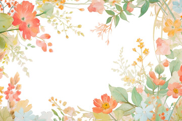 PNG  Colorful flowers border backgrounds painting pattern. AI generated Image by rawpixel.