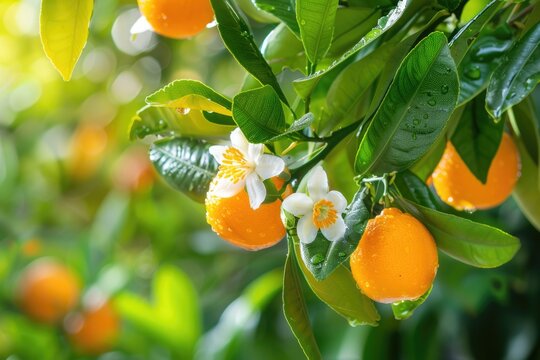 Bright Green Orange Tree Leaves Complement the Beauty of Neroli Blossoms - Capturing the Essence