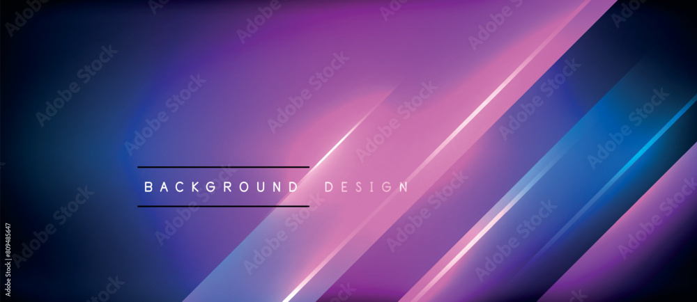 Poster glowing neon lines in electric blue and purple hues create an entertaining visual effect lighting on
