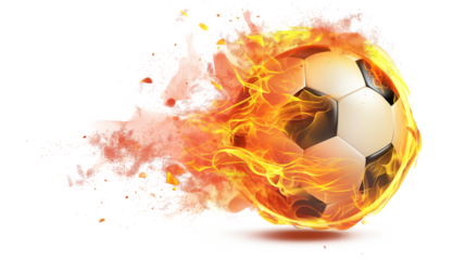 Flaming Soccer Ball-Sports and Recreation isolated on a transparent background