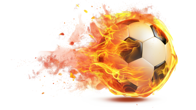 Flaming Soccer Ball-Sports and Recreation isolated on a transparent background