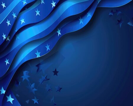Abstract Blue Banner Design for Peace Officers Memorial Day Celebration in America - Elegant