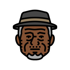 elderly old man avatar color icon vector. elderly old man avatar sign. isolated symbol illustration