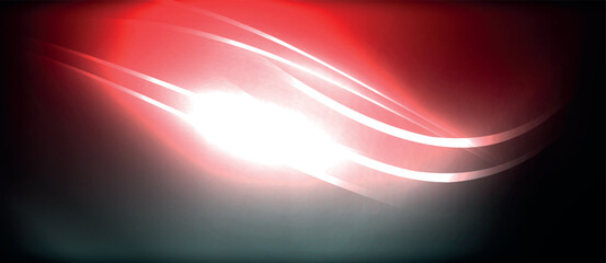 An electric blue light illuminates the night sky against a backdrop of deep magenta clouds. The automotive lighting creates a stunning contrast with the dark pink hues of the atmosphere