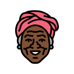 pensioner old woman avatar color icon vector. pensioner old woman avatar sign. isolated symbol illustration