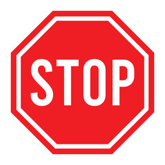 Stop Sign Vector Illustration Isolated on White Background. Traffic Regulatory Warning Stop Symbol.