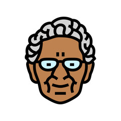senior old woman avatar color icon vector. senior old woman avatar sign. isolated symbol illustration