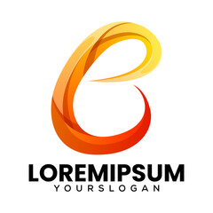 letter e gradient logo design