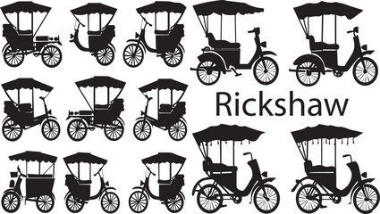 Rickshaw Silhouette Mastery Blackened Blend Vector Art