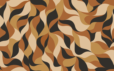 Curly waves tracery, colored curved lines, stylized abstract petals pattern. Vector seamless background. Texture wallpapers for printing on paper or fabric