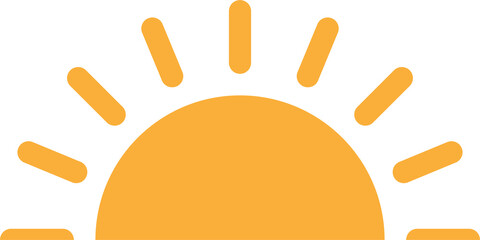 A half sun is setting downwards icon sunset concept for graphic design, logo, web site, social media, mobile app, ui illustration