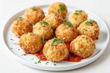 Flavorful Air Fryer Arancini with Fresh Herbs and Sauce