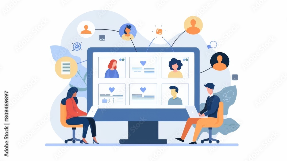 Poster human resources implement integrated communication platforms in hybrid teams to facilitate real-time