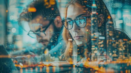 Fototapeta premium Hybrid workplace solutions meet virtual office technology for ultimate efficiency