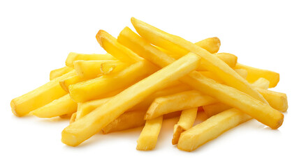 Freshly Prepared French Fries isolated on a transparent background