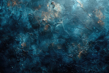 A dark blue and silver background with texture, painted in the style of oil painting, featuring deep sea tones. Created with Ai