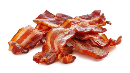 Fried bacon fried food isolated on a transparent background