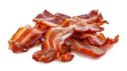 Fried bacon fried food isolated on a transparent background