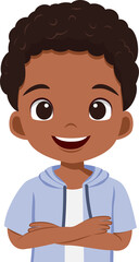 African-American boy with arms crossed