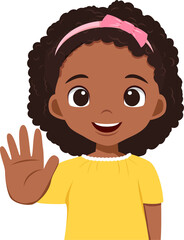 African-American girl showing stop gesture