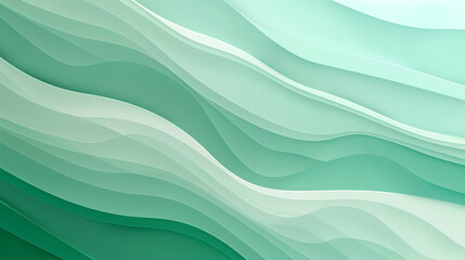 Modern abstract wallpaper with wave-like gradient from seafoam to mint sleek graphic design