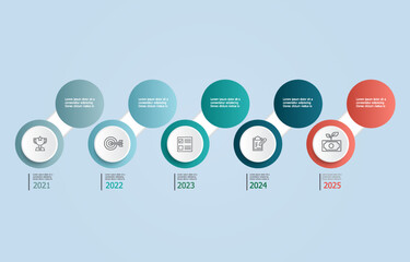 infographic circle steps timeline business workflow report background