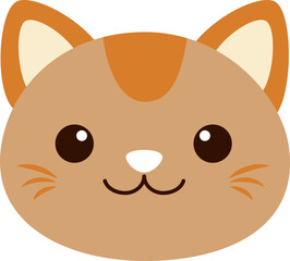 Cute and smile cat head. cat face illustration flat style