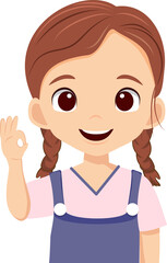 Girl showing okay sign gesture