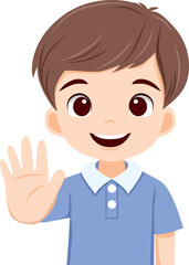 Boy showing stop gesture