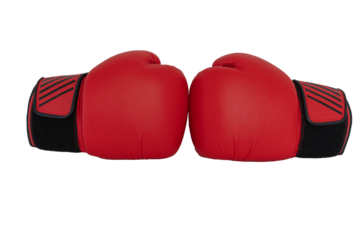 red boxing gloves isolated