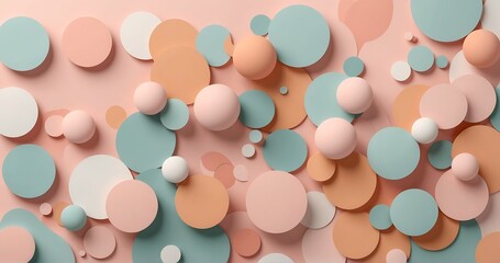 Beautiful pastel social media banner template with minimal abstract organic shapes composition in trendy contemporary collage style - Powered by Adobe