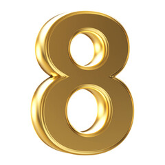 3d golden number 8