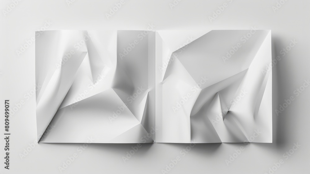 Poster mockup of an empty horizontal folded card - generative ai hyper realistic