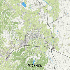 Vicenza Italy map poster art