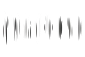 Fast speed lines vector effect. Motion action elements and sharps abstract illustration. Manga and comics books stripes isolated on white background.