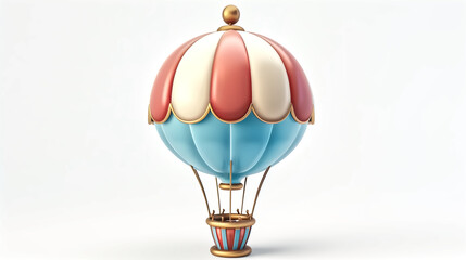 Obraz premium Generate a 3D illustration of a whimsical, cartoon-style hot air