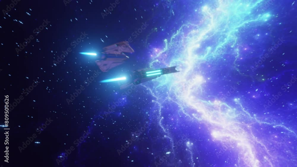 Canvas Prints spaceships travelling in deep space