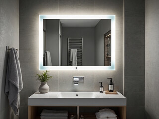 Space Expanding Small Bathroom, Illuminated Mirror and Smart Devices