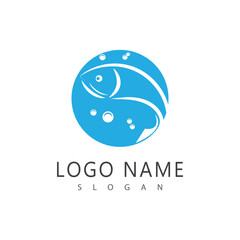 Naklejka premium Fish logo vector template element symbol