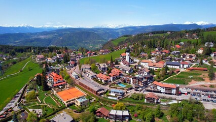 Upper Bozen - South Tyrol - Ritten high plateau - fantastic aerial view of the town in the Ritten...