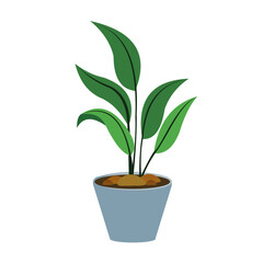 Indoor Green Leaf Potted Plant Icon