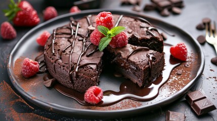 Fototapeta na wymiar Decadent Chocolate Layer Cake