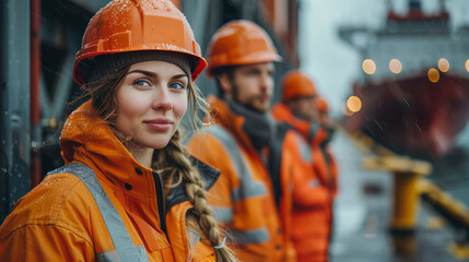 Working at the Port: Woman Overseeing Operations and Logistics
