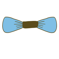 Hand-Drawn Blue Bow Illustration With Clean Lines and Solid Colors