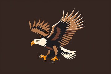 Fototapeta premium a giant eagle flying with large talons in a vector logo style