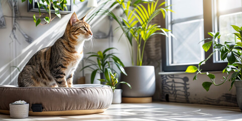 Minimalist Pet Corner: Design a minimalist pet corner with a sleek feeding station, hidden litter box, and minimalistic pet accessories for a stylish and functional pet-friendly space.
