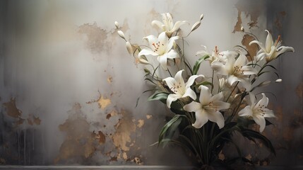vase with flowers- Beautiful Floral Bouquet in Glass Vase