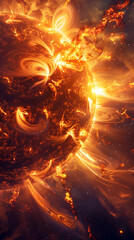 Mesmerizing Solar Flares Ignite the Sun's Vibrant Photosphere in Cinematic Photographic Rendering
