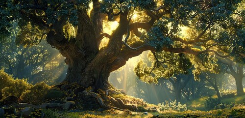 Obraz premium sunset in the forest